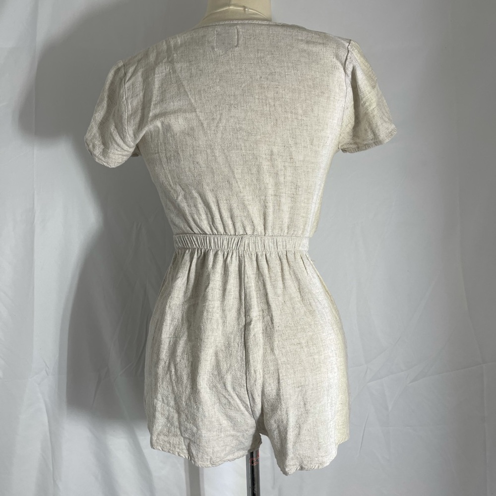 Princess Polly Ragnar Front Tie Romper Beige Szus6 View 4
